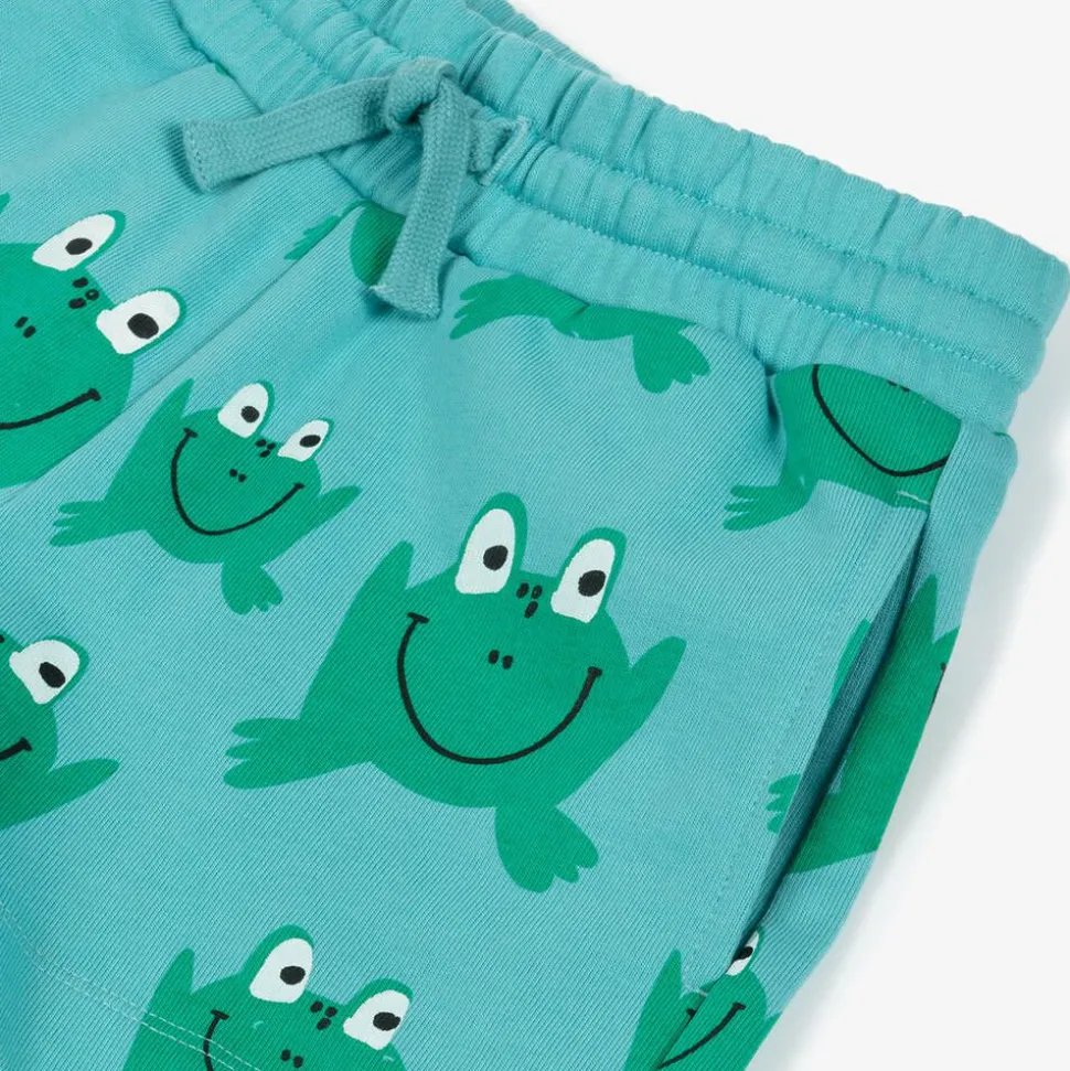 Aqua Blue Cotton Frog Shorts