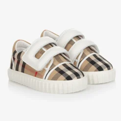Baby Beige Check Trainers