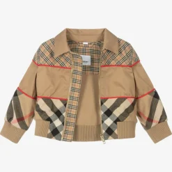 Baby Boys Beige Check Jacket
