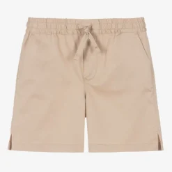 Baby Boys Beige Cotton Shorts