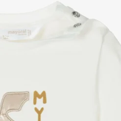 Baby Boys Beige Cotton Tracksuit Set