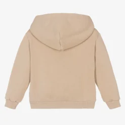 Baby Boys Beige Cotton Zip-Up Top