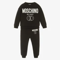 Baby Boys Black Double Smiley Tracksuit