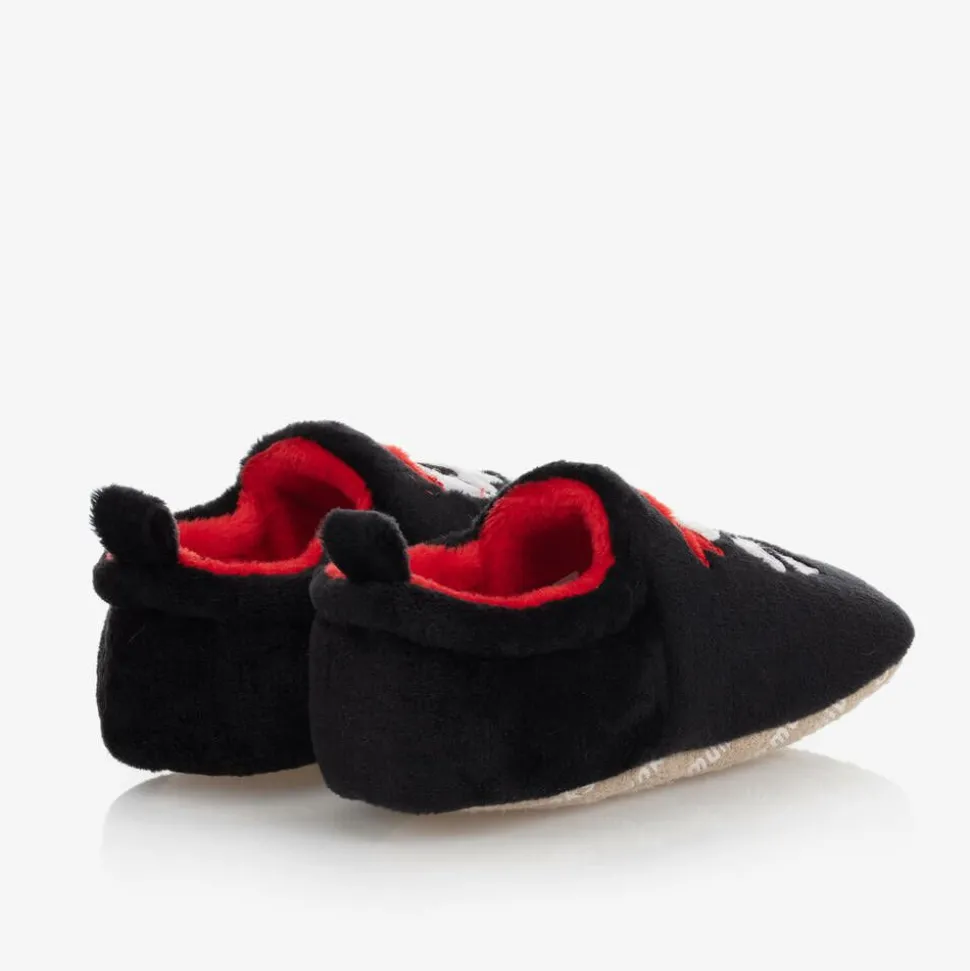 Baby Boys Black Pirate Slippers