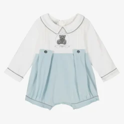 Baby Boys Blue & Ivory Shortie