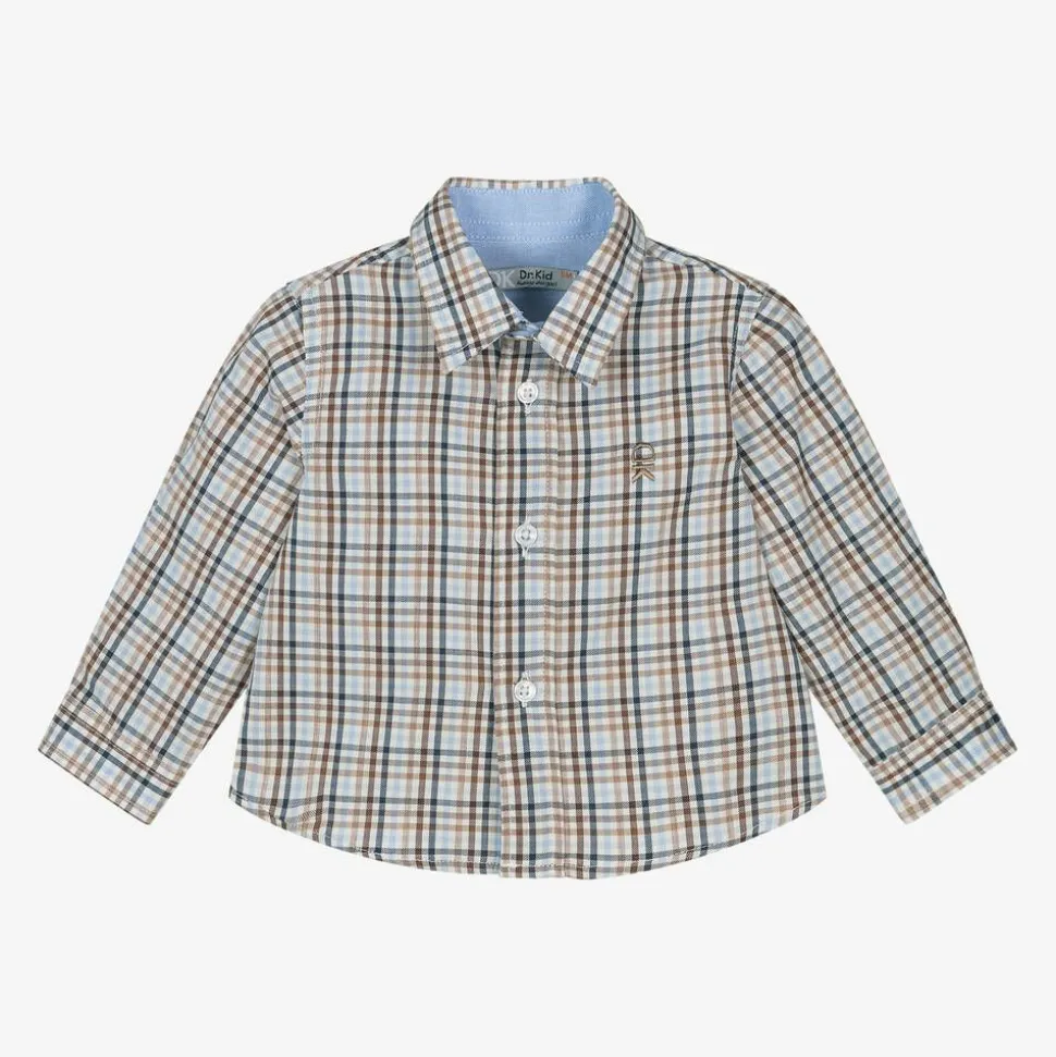 Baby Boys Blue Check Cotton Shirt