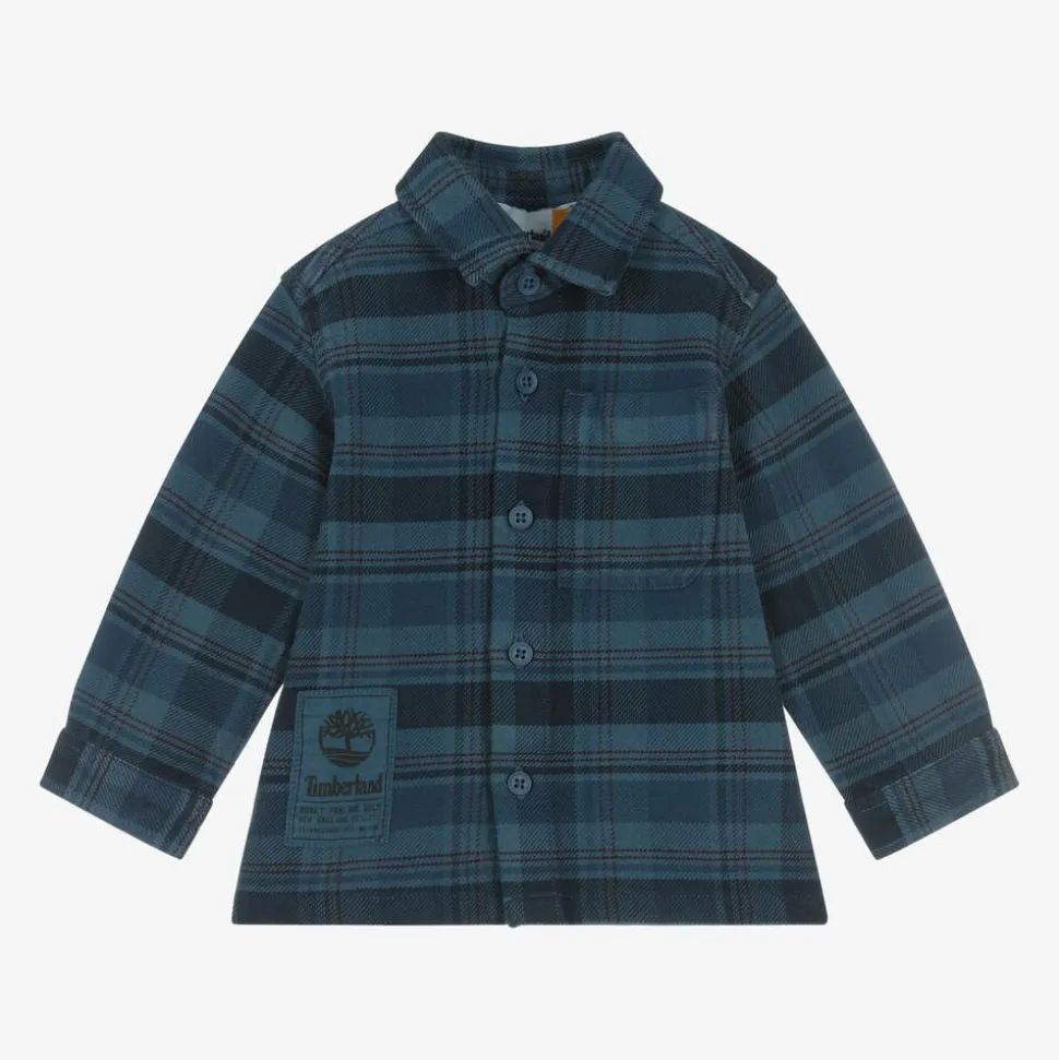 Baby Boys Blue Check Cotton Shirt