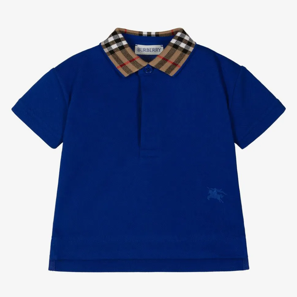 Baby Boys Blue Check Polo Shirt