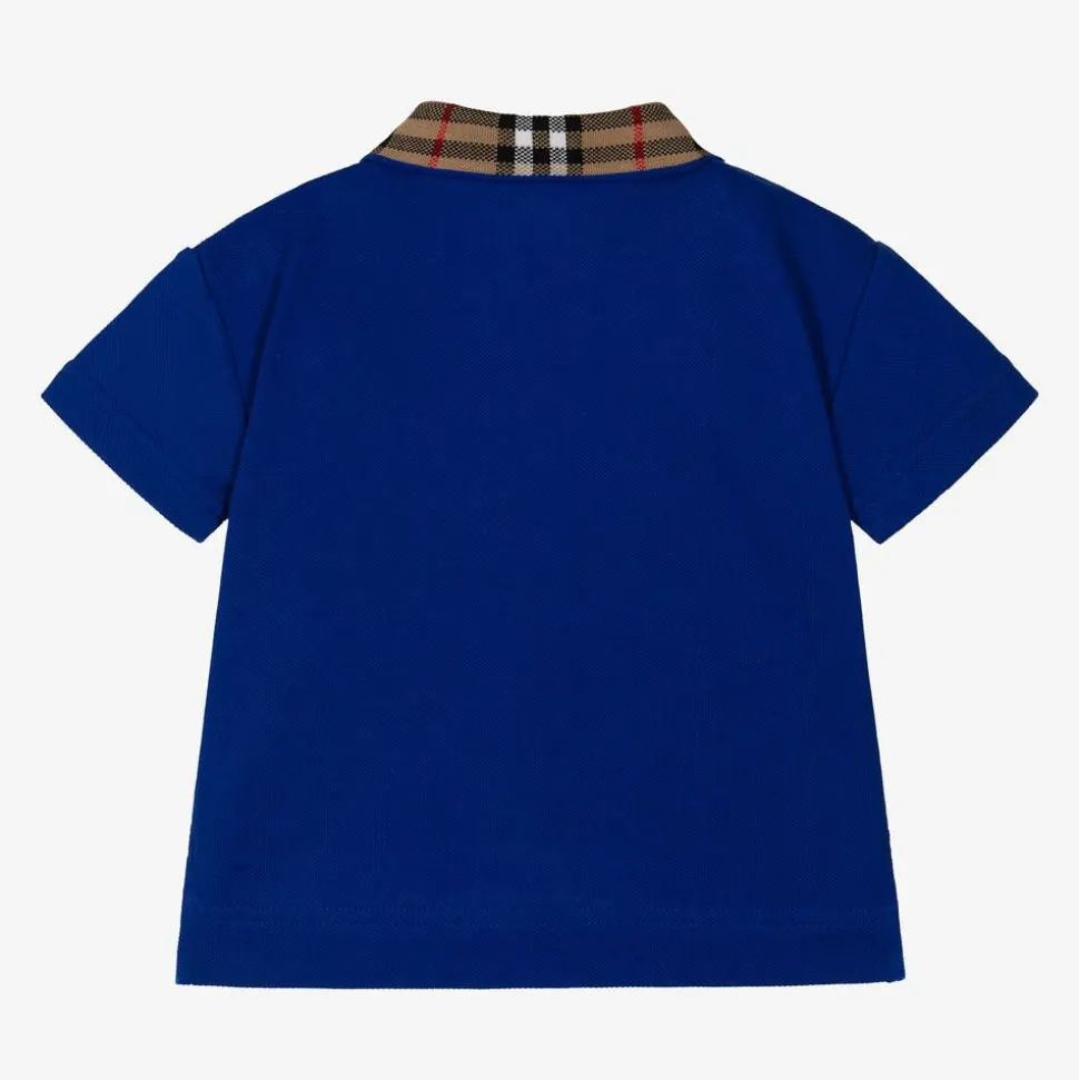 Baby Boys Blue Check Polo Shirt