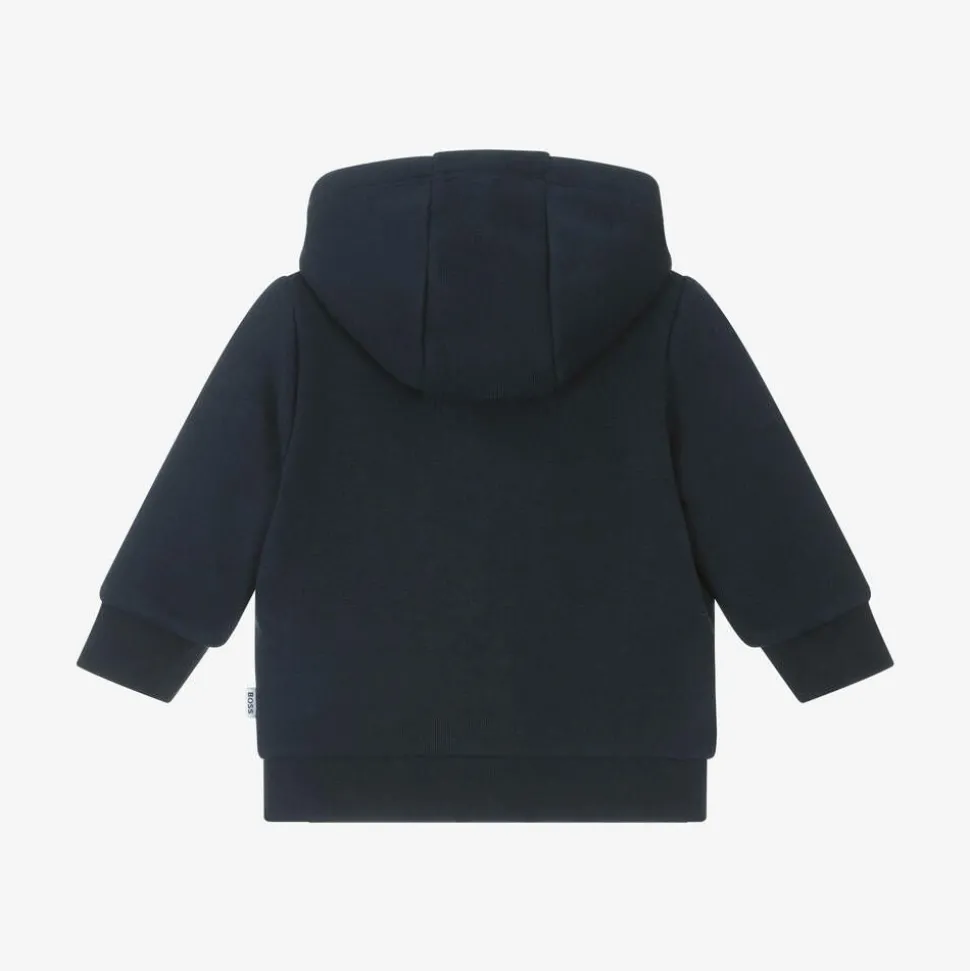 Baby Boys Blue Colourblock Cotton Zip-Up Top