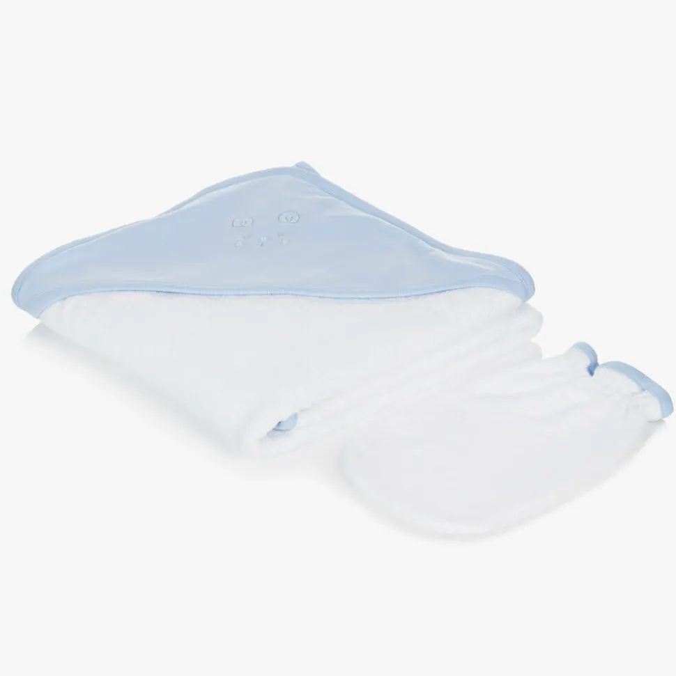 Baby Boys Blue Cotton Beary Best Friends Towel Set