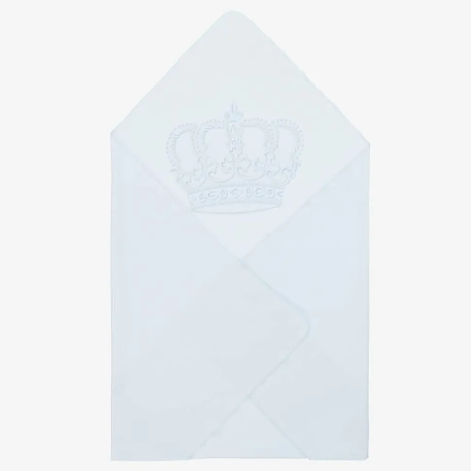 Baby Boys Blue Cotton Blanket & Hat Gift Set