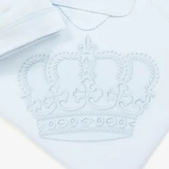 Baby Boys Blue Cotton Blanket & Hat Gift Set