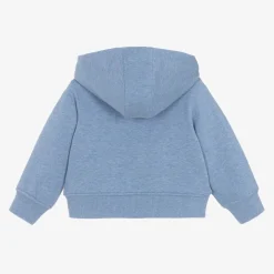 Baby Boys Blue Cotton EKD Zip-Up Hoodie
