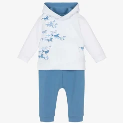 Baby Boys Blue Cotton Horse Tracksuit