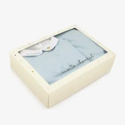 Baby Boys Blue Cotton Knit Trouser Set