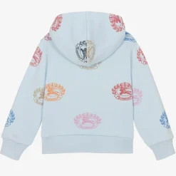 Baby Boys Blue Cotton Logo Hoodie