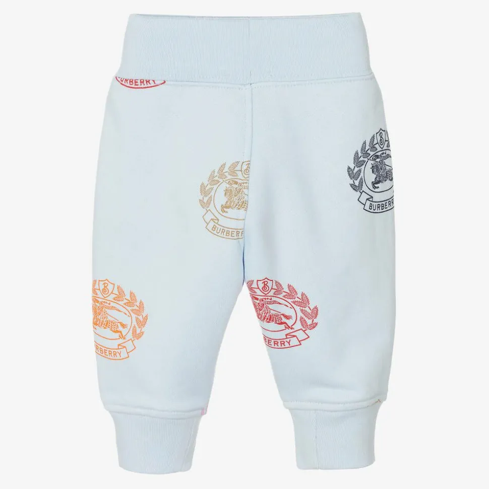 Baby Boys Blue Cotton Logo Joggers