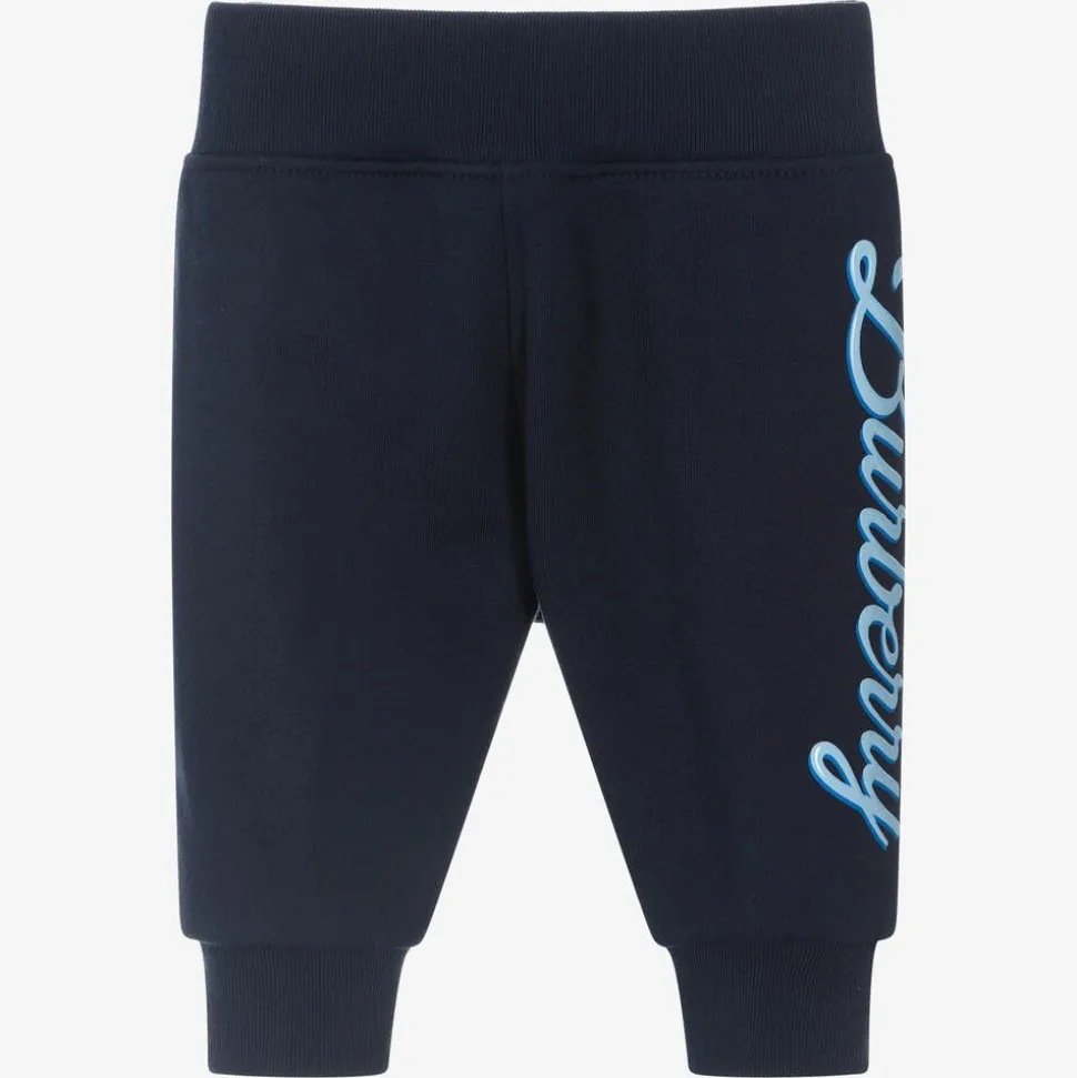 Baby Boys Blue Cotton Logo Joggers
