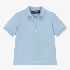 Baby Boys Blue Cotton Polo Shirt