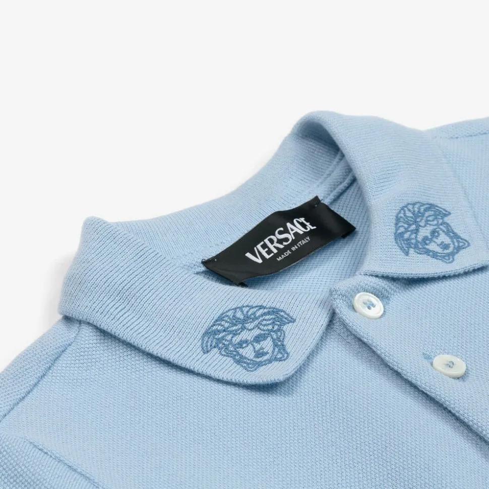 Baby Boys Blue Cotton Polo Shirt