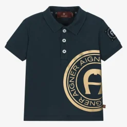 Baby Boys Blue Cotton Polo Shirt