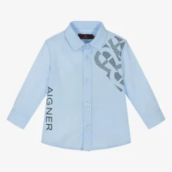 Baby Boys Blue Cotton Shirt