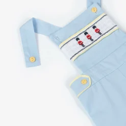 Baby Boys Blue Cotton Smocked Shorts Set