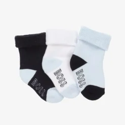 Baby Boys Blue Cotton Socks (3 Pack)