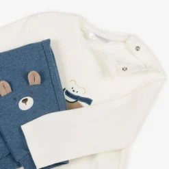 Baby Boys Blue Cotton Tracksuit Set