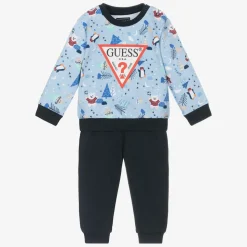 Baby Boys Blue Cotton Tracksuit