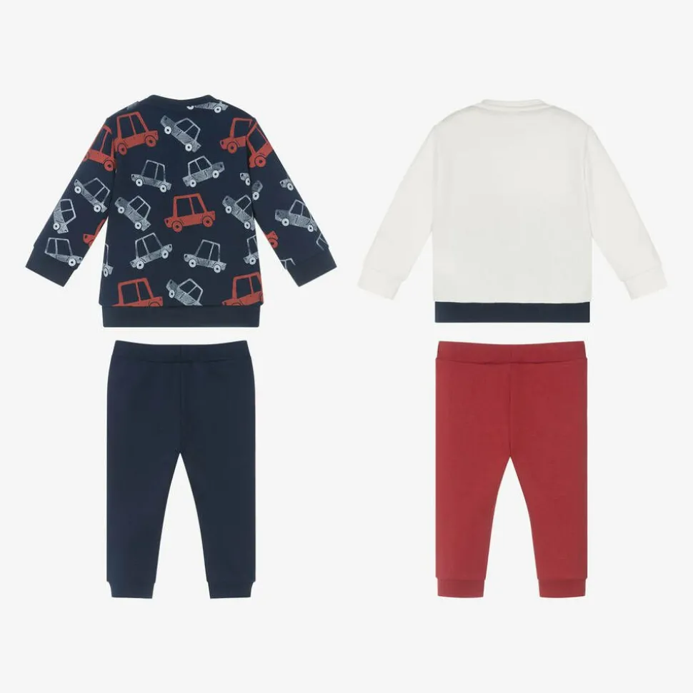 Baby Boys Blue Cotton Tracksuits (2 Pack)