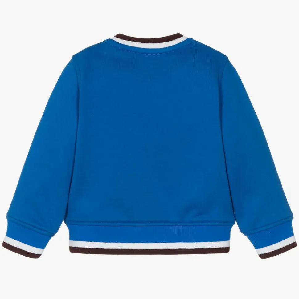 Baby Boys Blue Cotton Varsity Sweatshirt