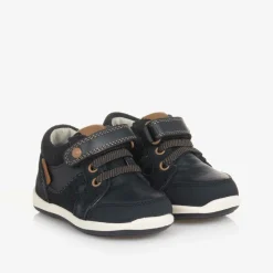 Baby Boys Blue Leather First Walkers