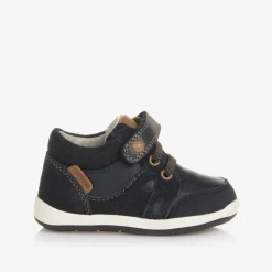 Baby Boys Blue Leather First Walkers