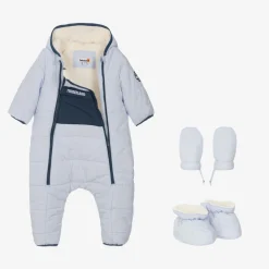 Baby Boys Blue Padded Snowsuit