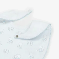 Baby Boys Blue Pima Cotton Beary Besties Bib