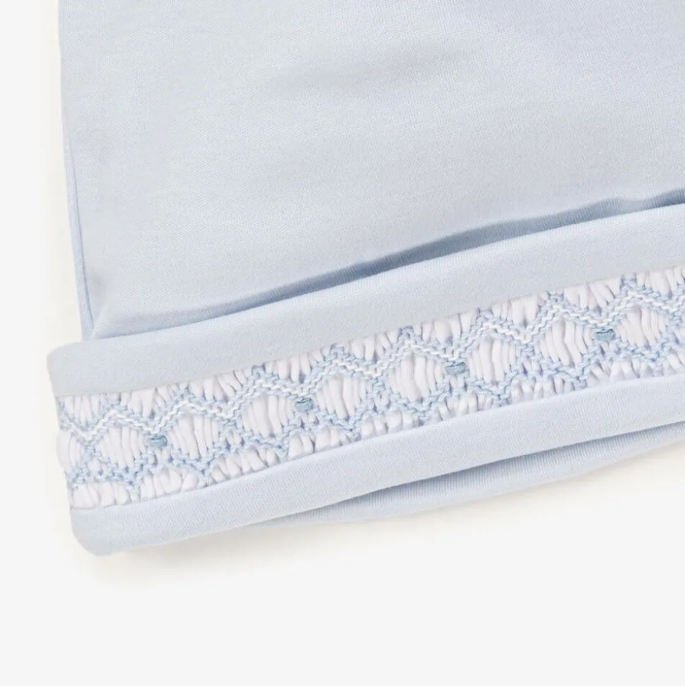 Baby Boys Blue Smocked Pima Cotton Hat