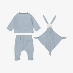 Baby Boys Blue Stripe Organic Cotton Trouser Set