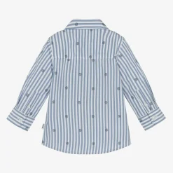 Baby Boys Blue Striped Cotton Shirt
