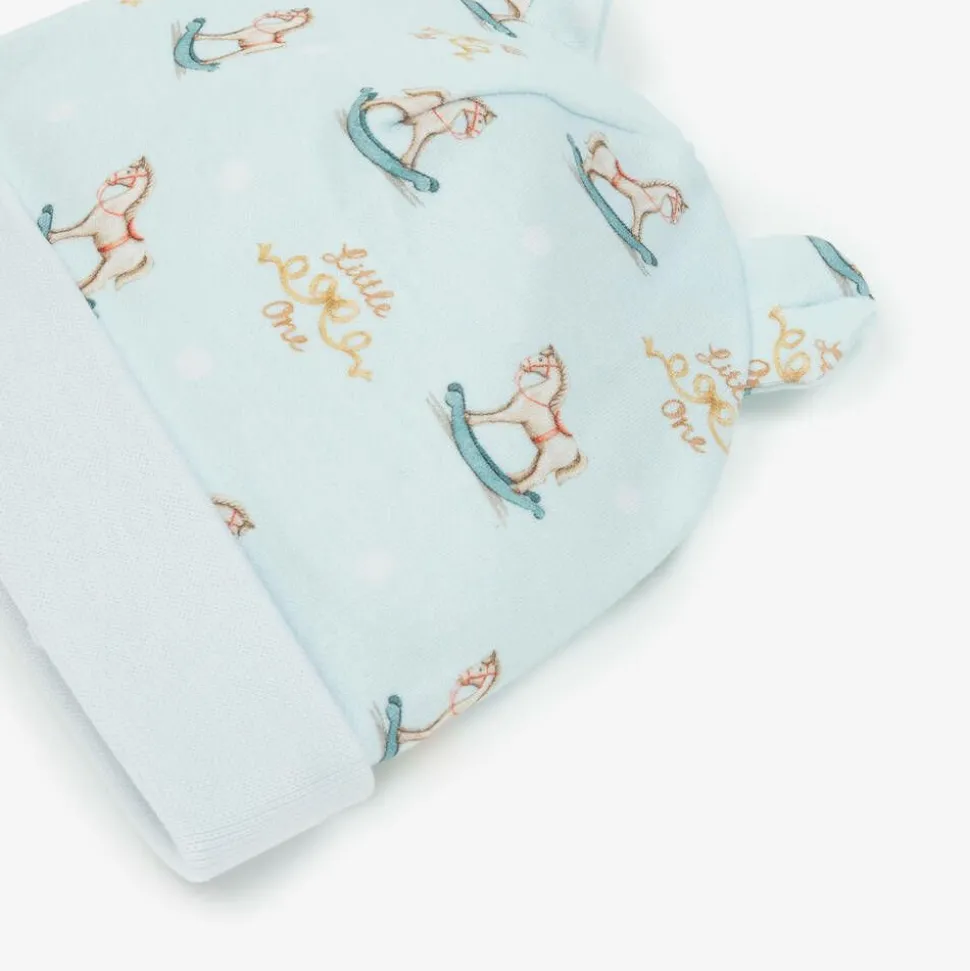 Baby Boys Blue Supima Cotton Rocking Horse Hat