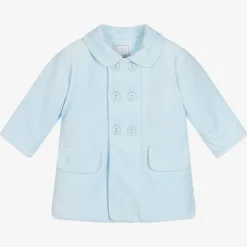 Baby Boys Blue Velour Coat
