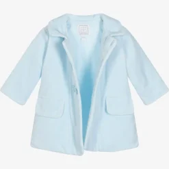 Baby Boys Blue Velour Coat