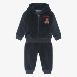 Baby Boys Blue Velour Tracksuit