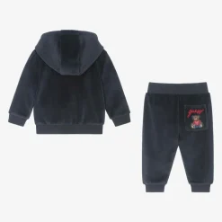 Baby Boys Blue Velour Tracksuit