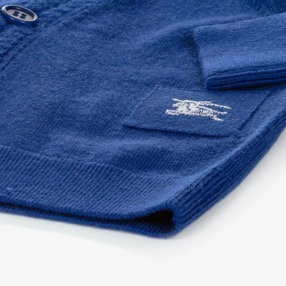 Baby Boys Blue Wool Knit Cardigan