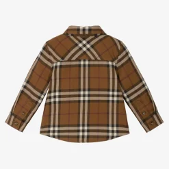 Baby Boys Brown Checked Cotton Shirt