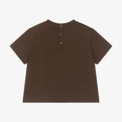 Baby Boys Brown Cotton Pennant T-Shirt