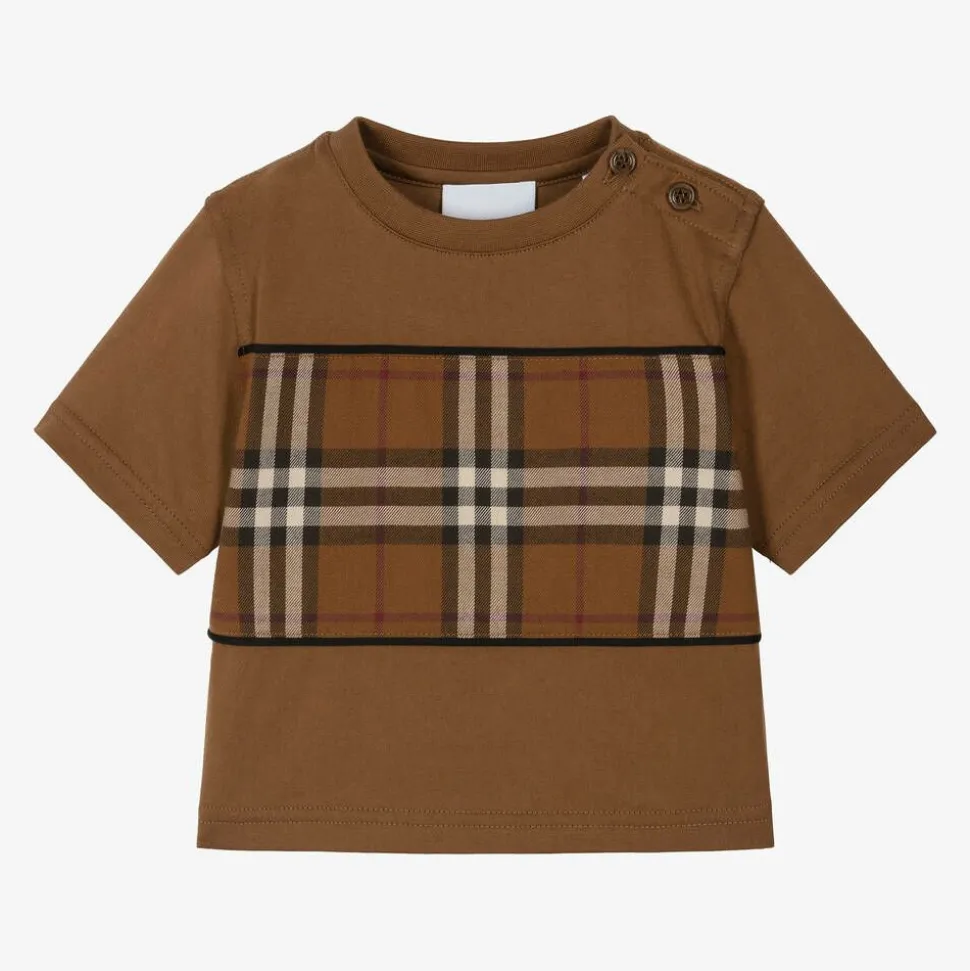 Baby Boys Brown Cotton T-Shirt