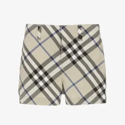 Baby Boys Grey Check Cotton Shorts